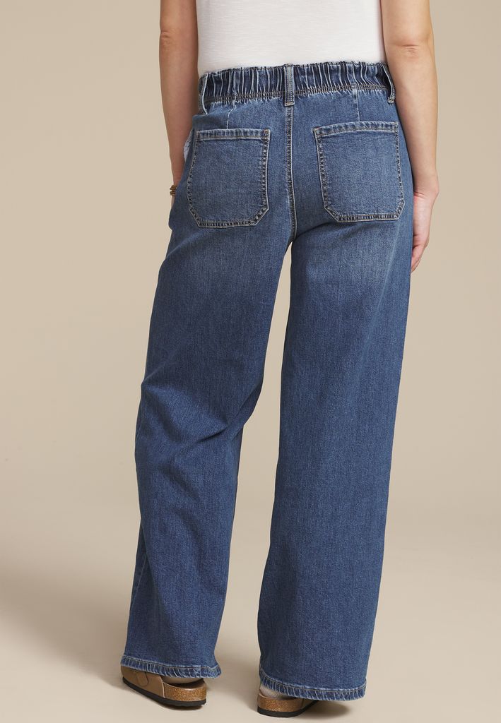 m jeans by maurices™ Dark Soft High Rise Pull On Wide Leg Jean - Image 2