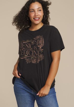 Plus Size Music is Medicine Oversized Fit Graphic Tee