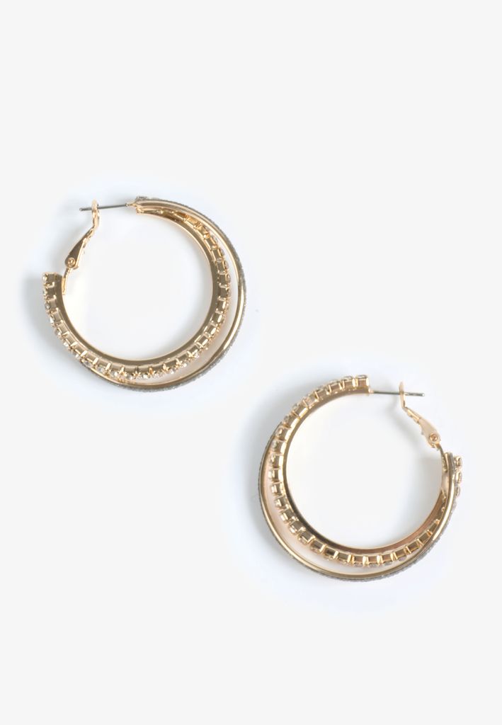 Intertwined Sparkle Hoop Earrings
