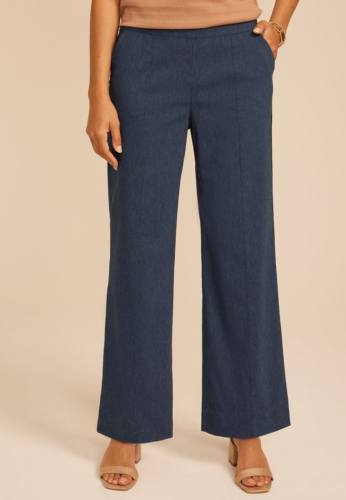 Denim Bengaline Wide Leg Pant