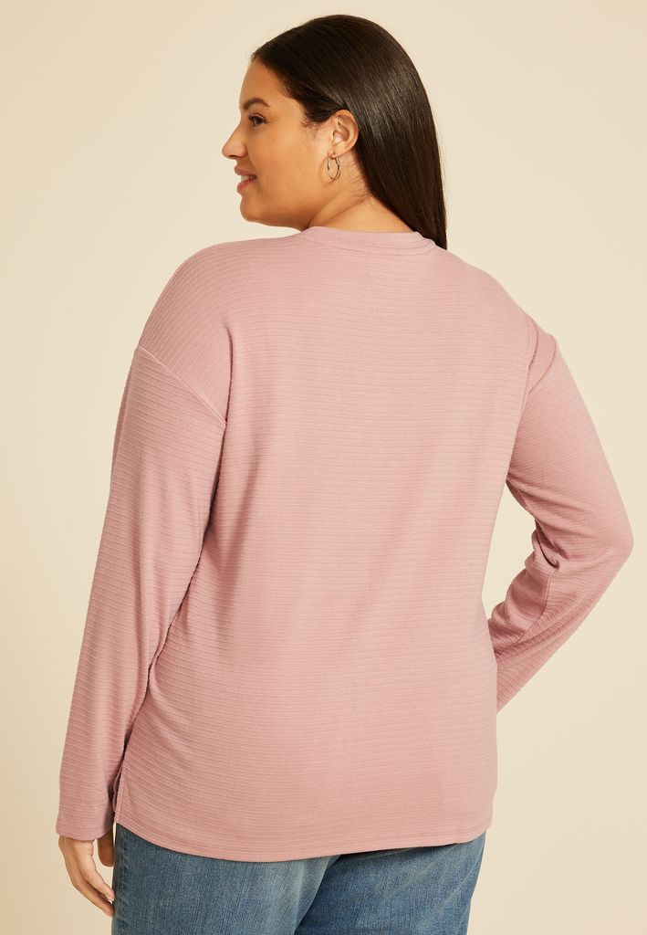 Plus Size 24/7 Ottoman Rib Long Sleeve Tee - Image 2