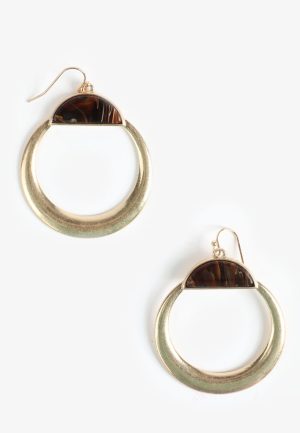 Gold And Tortoiseshell Hoop Earrings