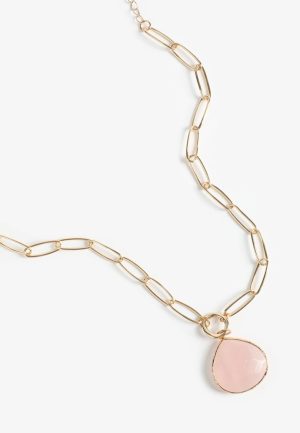 Genuine Rose Quartz Pendant Necklace