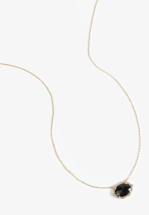 Faux Black Onyx Pendant Necklace