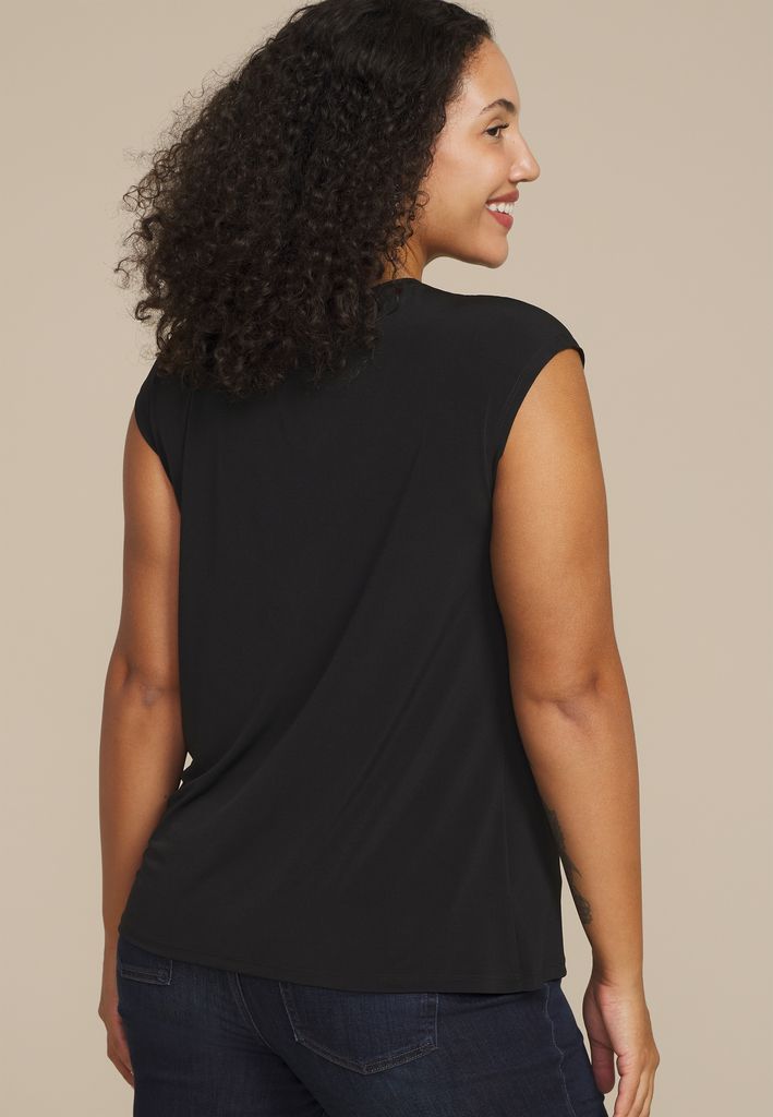 Plus Size Asymmetrical Knot Shoulder Top - Image 2