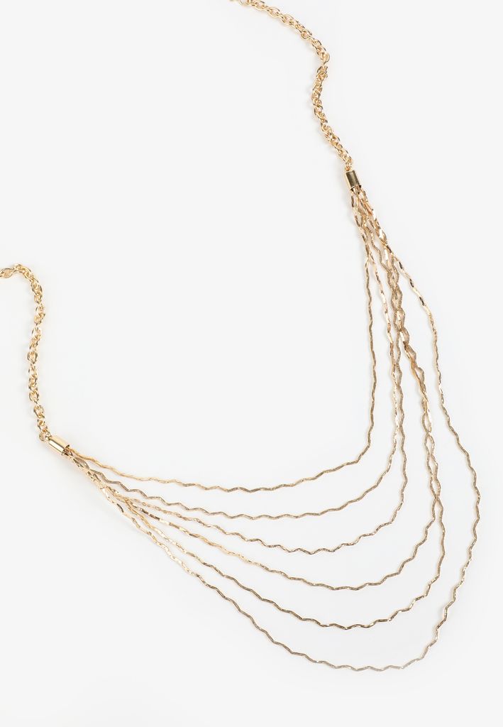Gold Multi Strand Layered Necklace