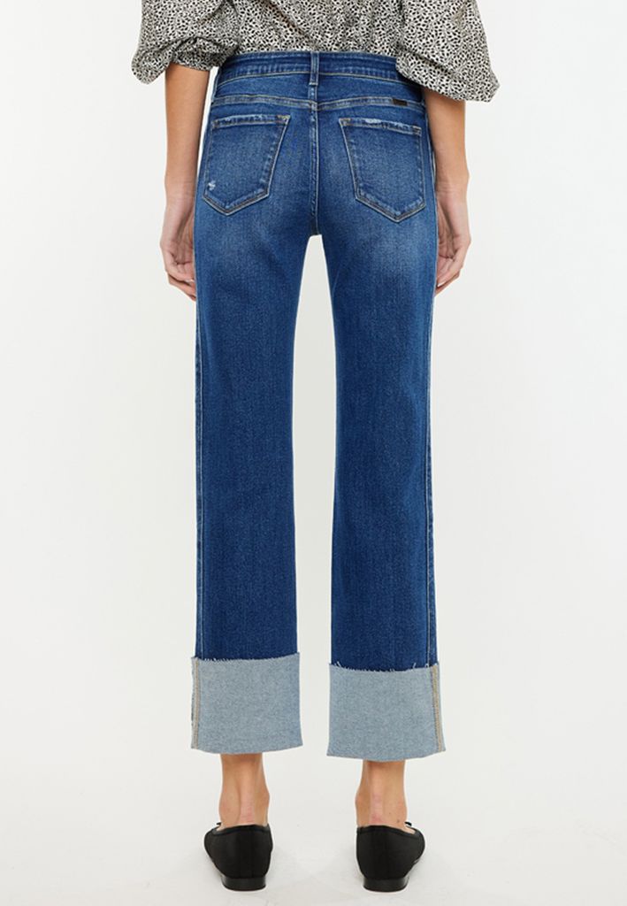 KanCan™ High Rise Raw Cuffed Wide Leg Ankle Jean - Image 2