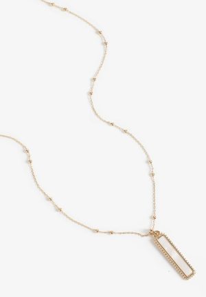 Semi Precious Opal Cream Stone Bar Necklace