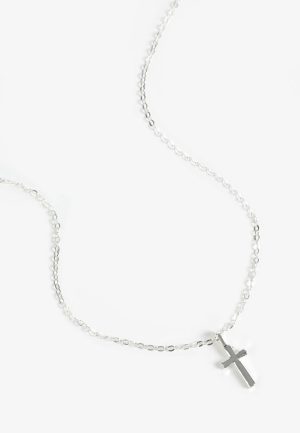 Sterling Silver Plated Cross Pendant Necklace