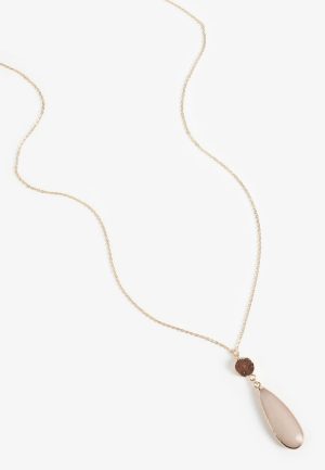 Rose Quartz Teardrop Stone Necklace