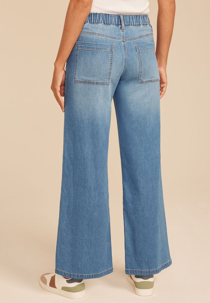 Medium Mid Rise Soft Utility Wide Leg Jean - Image 2