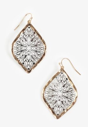 Mixed Metal Filigree Drop Earrings