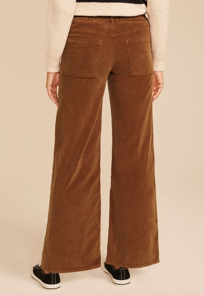 Corduroy Patch Pocket High Rise Wide Leg Pant - Image 2