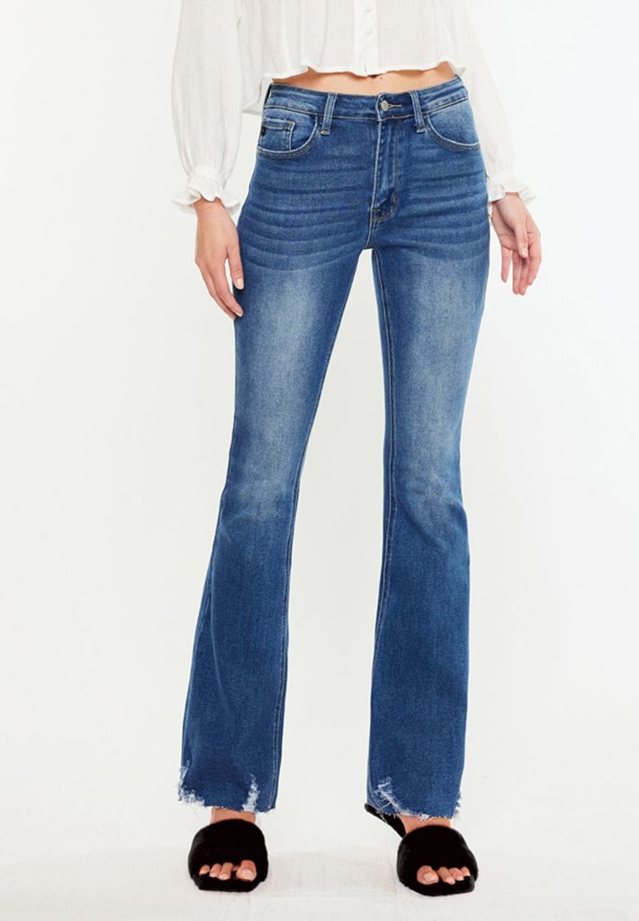 KanCan™ High Rise Frayed Hem Bootcut Jeans